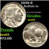Image 1 : 1938-d Buffalo Nickel 5c Grades GEM Unc