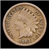 Image 2 : 1863 Indian Cent 1c Grades f+