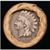 Image 3 : Mixed small cents 1c orig shotgun roll, 1918-d Wheat Cent, 1853 Indian Cent other end, Brinks Wrappe