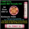 Image 1 : Shotgun Lincoln 1c roll, 1987-d 50 pcs Wrapper.
