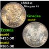 Image 1 : 1883-o Morgan Dollar $1 Grades GEM+ Unc