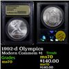 Image 1 : 1992-d Olympics Modern Commem Dollar $1 Graded ms70, Perfection By USCG