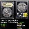 Image 1 : 1992-d Olympics Modern Commem Dollar $1 Graded ms70, Perfection By USCG