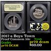 Image 1 : Proof 2017-s Boys Town Modern Commem Half Dollar 50c Graded GEM++ Proof Deep Cameo By USCG