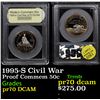 Image 1 : Proof 1995-S Civil War Modern Commem Half Dollar 50c Graded GEM++ Proof Deep Cameo By USCG