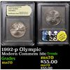 Image 1 : 1992-p Olympic Modern Commem Half Dollar 50c Graded ms70, Perfection By USCG