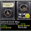 Image 1 : Proof 1995-S Civil War Modern Commem Half Dollar 50c Graded GEM++ Proof Deep Cameo By USCG