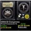 Image 1 : Proof 1989-S Congress Modern Commem Dollar $1 Graded GEM++ Proof Deep Cameo By USCG
