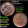 Image 1 : 1932-d Lincoln Cent 1c Grades GEM Unc RB