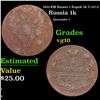 Image 1 : 1821-EM Russia 1 Kopek 1k C-117.3 Grades vg+
