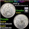 ***Auction Highlight*** 1841-p Seated Liberty Dollar $1 Graded ms63+ By SEGS (fc)