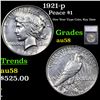 1921-p Peace Dollar $1 Graded au58 By SEGS