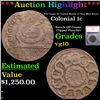 Image 1 : ***Auction Highlight*** 1787 Fugio 1C United States, 4 Cinq Colonial Cent Mint Error 1c Graded vg10 