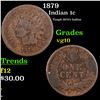 Image 1 : 1879 Indian Cent 1c Grades vg+