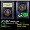 Image 1 : Proof 1989-S Congress Modern Commem Half Dollar 50c Graded GEM++ Proof Deep Cameo BY USCG