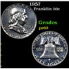 Image 1 : Proof 1957 Franklin Half Dollar 50c Grades Select Proof