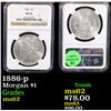 Image 1 : NGC 1886-p Morgan Dollar $1 Graded ms62 By NGC
