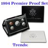 Image 1 : 1994 United States Premier Silver Proof Set in Display case. 5 Coins Inside!