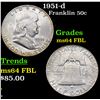 Image 1 : 1951-d Franklin Half Dollar 50c Grades Choice Unc FBL