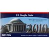 Image 2 : 2003A $2 Federal Reserve Note, Uncirculated 2010 BEP Folio Issue (Boston, MA) Grades Gem CU