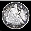 Image 2 : 1838 Large Stars Seated Liberty Half Dime 1/2 10c Grades vf details