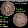 Image 1 : 1829 Large Letters Coronet Head Large Cent 1c Grades VF Details