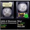 Image 1 : 1991-d Korean War Modern Commem Dollar $1 Graded ms70, Perfection BY USCG