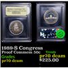 Image 1 : Proof 1989-S Congress Modern Commem Half Dollar 50c Graded GEM++ Proof Deep Cameo BY USCG