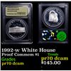 Image 1 : Proof 1992-w White House Modern Commem Dollar $1 Graded GEM++ Proof Deep Cameo BY USCG