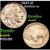 Image 1 : 1937-d Buffalo Nickel 5c Grades Choice Unc