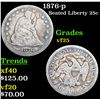 Image 1 : 1876-p Seated Liberty Quarter 25c Grades vf+