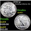 Image 1 : 1942-p Walking Liberty Half Dollar 50c Grades Select+ Unc