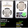 Image 1 : NGC 1888-p Morgan Dollar $1 Graded ms62 By NGC