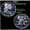 Image 1 : Proof 1962 Franklin Half Dollar 50c Grades Choice Proof
