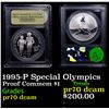 Image 1 : Proof 1995-P Special Olympics Modern Commem Dollar $1 Graded GEM++ Proof Deep Cameo BY USCG