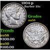 Image 1 : 1904-p Barber Quarter 25c Grades Select AU