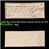 Image 1 : 1809 New York Merchant's Bank Check for $70 Grades NG