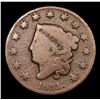 Image 2 : 1831 Large Letters Coronet Head Large Cent 1c Grades vg+