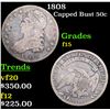 Image 1 : 1808 Capped Bust Half Dollar 50c Grades f+