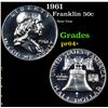 Image 1 : Proof 1961 Franklin Half Dollar 50c Grades Choice+ Proof