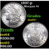 Image 1 : 1897-p Morgan Dollar $1 Grades Select+ Unc