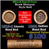 Image 1 : Mixed small cents 1c orig shotgun roll, 1918-d Wheat Cent, 1864 Indian Cent other end, Brinks Wrappe