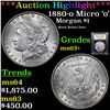 Image 1 : ***Auction Highlight*** 1880-o Mirco 'o' Morgan Dollar $1 Graded Select+ Unc By USCG (fc)