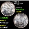 Image 1 : 1883-o Morgan Dollar $1 Grades Choice+ Unc