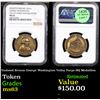 Image 1 : NGC Undated Bronze George Washington Valley Forge HQ Medallion Graded ms63 By NGC