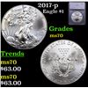 Image 1 : 2017-p Silver Eagle Dollar $1 Graded ms70 By SEGS