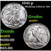 Image 1 : 1941-p Walking Liberty Half Dollar 50c Grades Select+ Unc