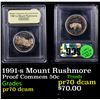 Image 1 : Proof 1991-s Mount Rushmore Modern Commem Half Dollar 50c Graded GEM++ Proof Deep Cameo BY USCG