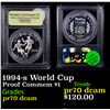 Image 1 : Proof 1994-s World Cup Modern Commem Dollar $1 Graded GEM++ Proof Deep Cameo BY USCG