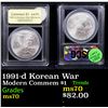 Image 1 : 1991-d Korean War Modern Commem Dollar $1 Graded ms70, Perfection BY USCG